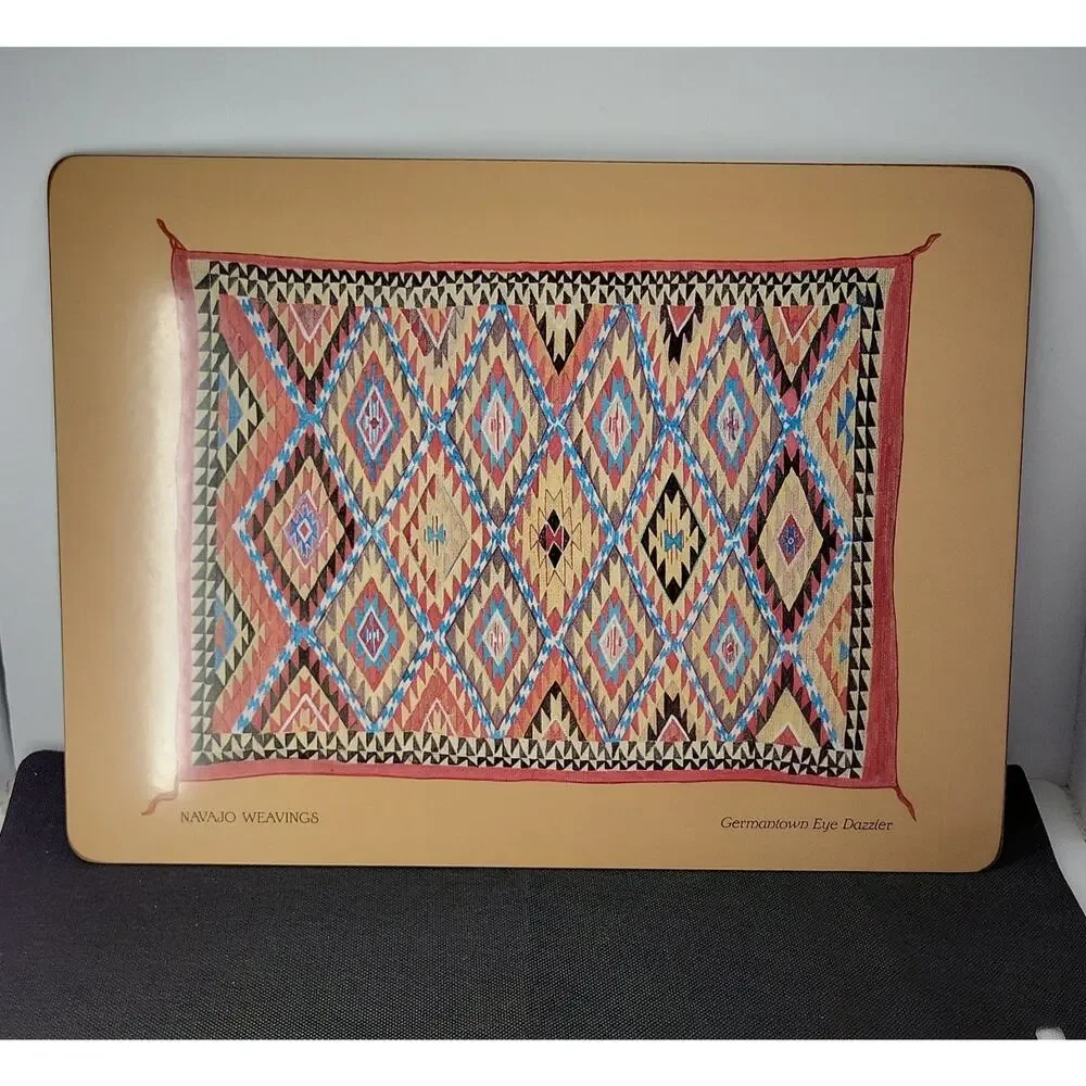 Vintage Pimpernel Navajo Weavings Placemats Set of 4 Cork Back Made in England